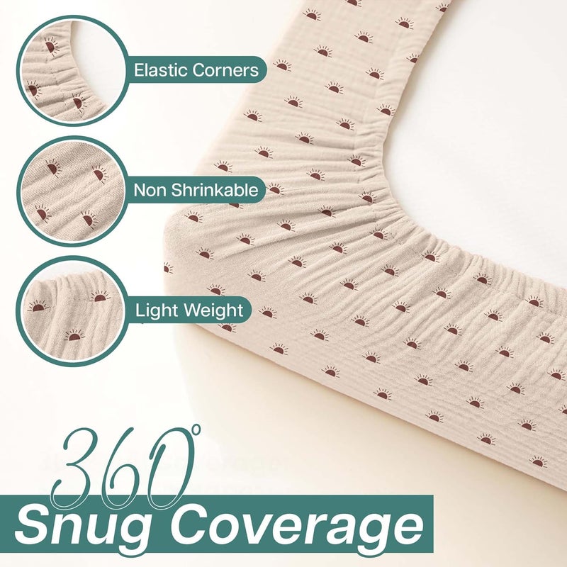 MiFlor Mi Flor 2 Pack Muslin Changing Pad Cover 16x32x5 inches – Ultra Soft CPC Certified Baby Changing Table Cover with Elastic Corners, 360° Fit, Lightweight, Breathable, Fits Most Changing Pads - Image 5